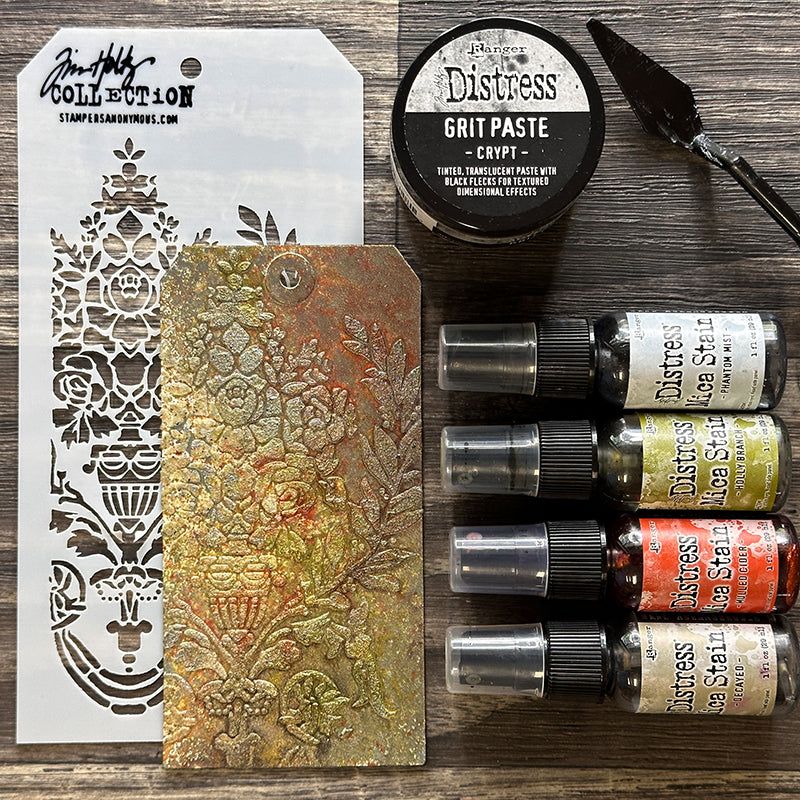 Tim Holtz Distress Crypt Halloween Grit Paste Ranger tshk81081 Colorful Halloween Projects | color-code:ALT01