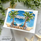 Honey Bee Beach Please Clear Stamps hbst-605 Beach Birthday Card