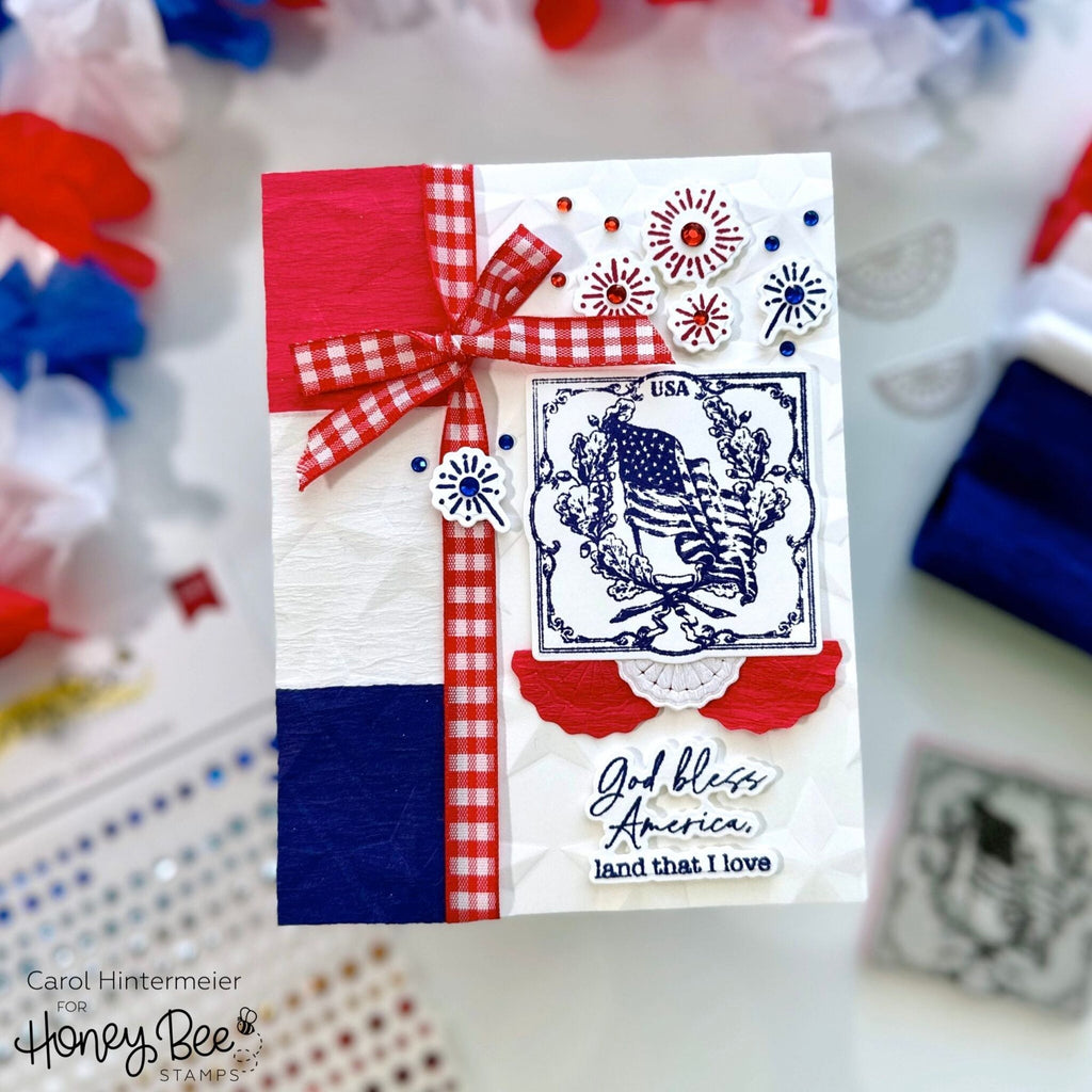 Honey Bee Americana Crepe Paper hbcp-002 Independence Day Card | color-code:ALT01