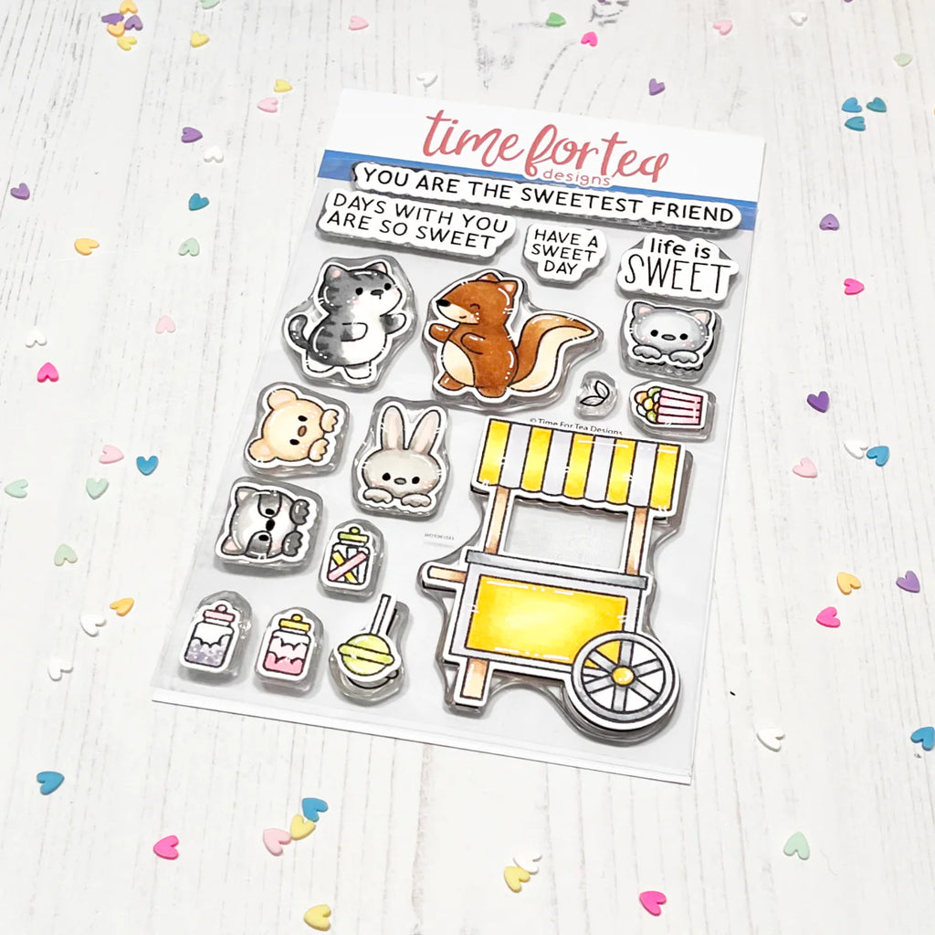 Time For Tea Designs Sweet Cart Clear Stamps