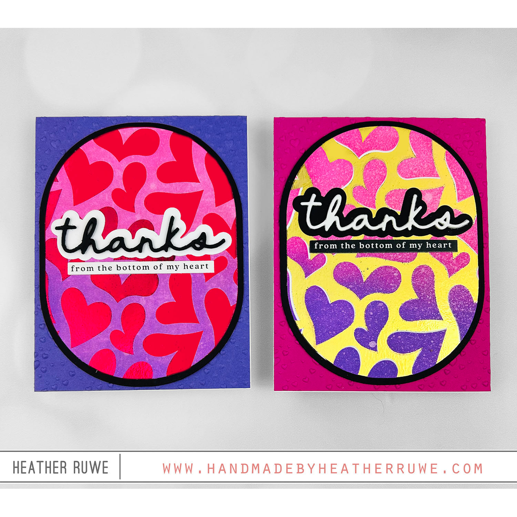 Simon Says Stamp Stencil and Foil Transfer Cards Falling In Love set908fl To Love Thanks Cards | color-code:ALT02