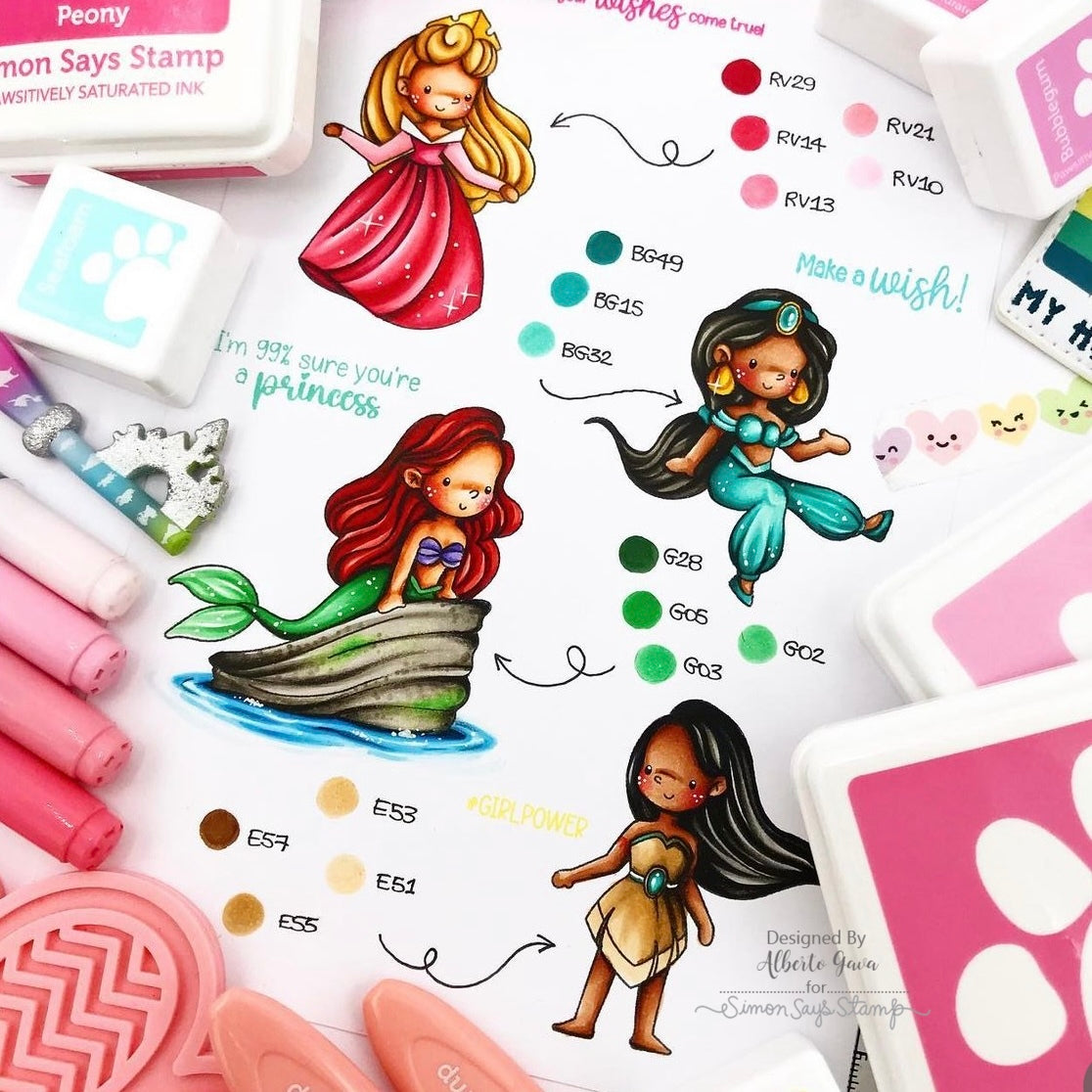 Simon Says Clear Stamps Once Upon a Dream 2057ssc Sunny Vibes Princess Colorings