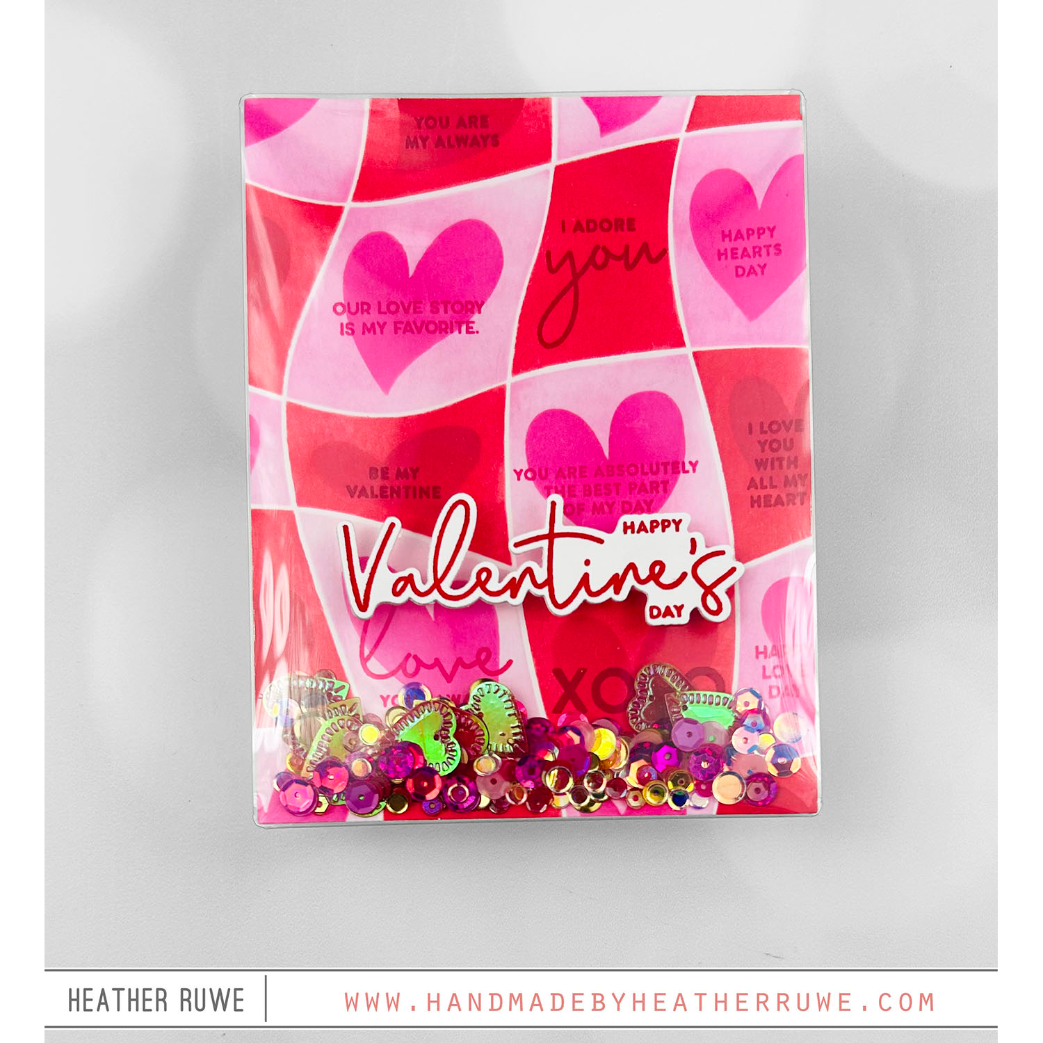 Simon Says Stamp Set of 4 Stencils Funky Hearts 1069st To Be Loved Valentine's Day Card | color-code:ALT14