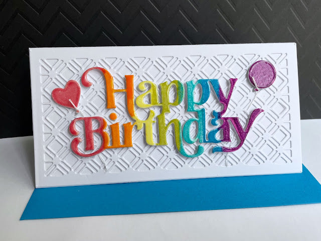 Tim Holtz Distress Embossing Glaze Mermaid Lagoon Ranger tde84075 Happy Birthday Card