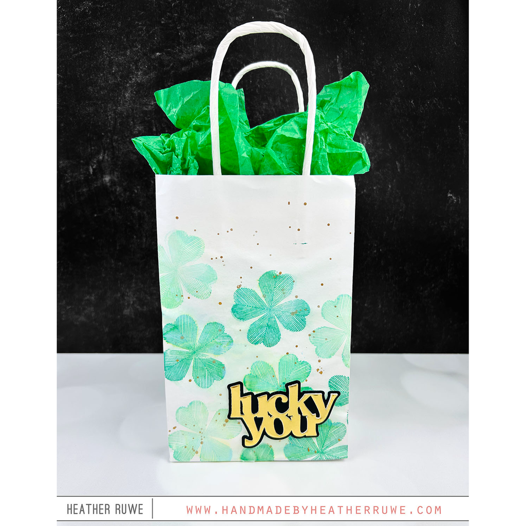 Simon Says Clear Stamps Sketched Clovers 2168msc To Be Loved St. Patrick's Day Gift Bag | color-code:ALT09