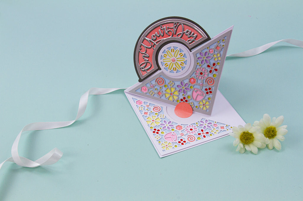 Tonic Secret Circle Easel Card Dies 5302e on your day flower card