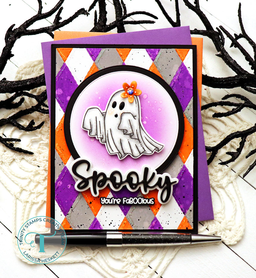 Trinity Stamps RETRO DIAMOND PATTERN 6 x 9 Stencil Set of 3 tss-059 Spooky Ghost Halloween Card | color-code:ALT02