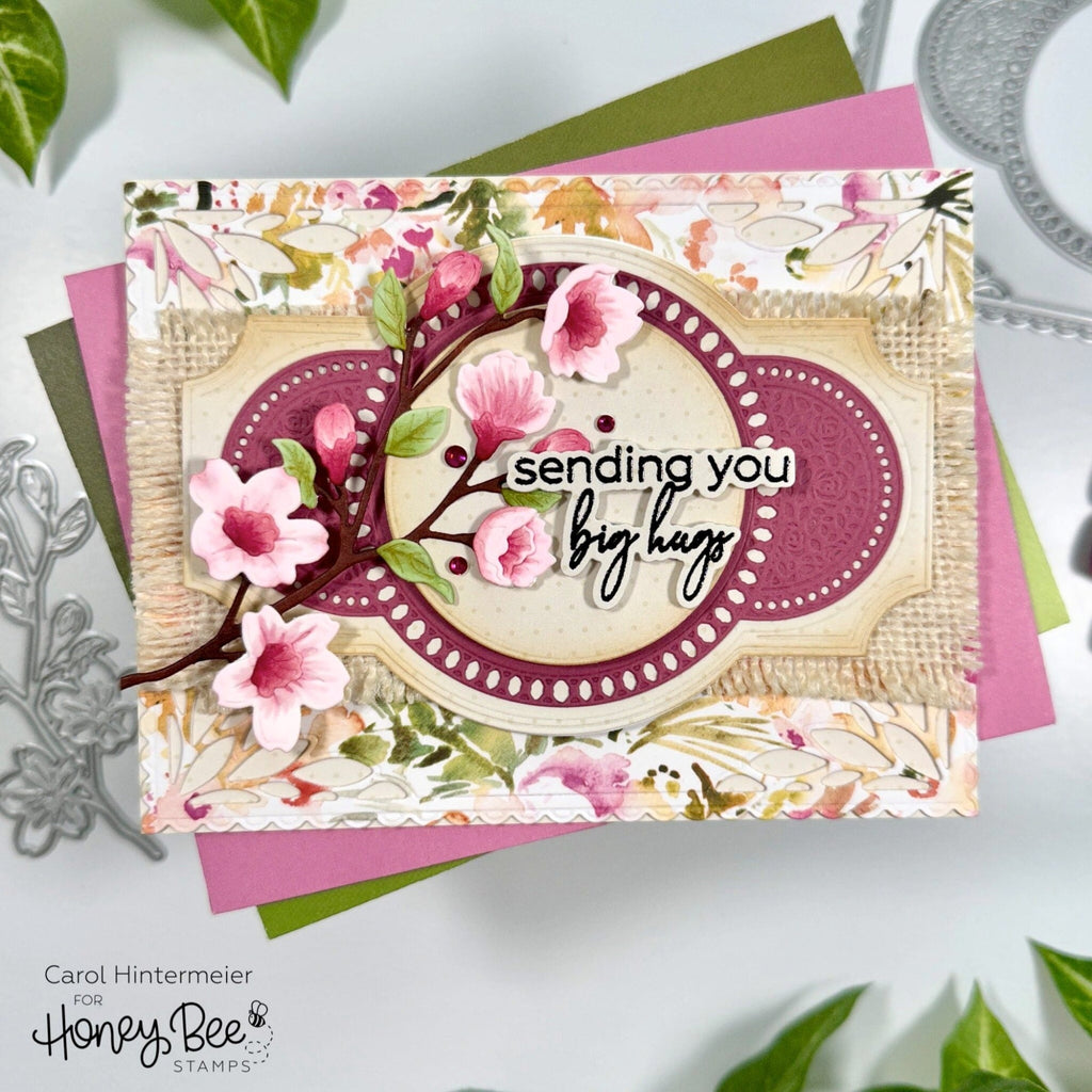 Honey Bee Pinstripes And Polka Dots Spring 6 x 8.5 Paper Pad hbpa-043 Big Hugs Card | color-code:ALT01