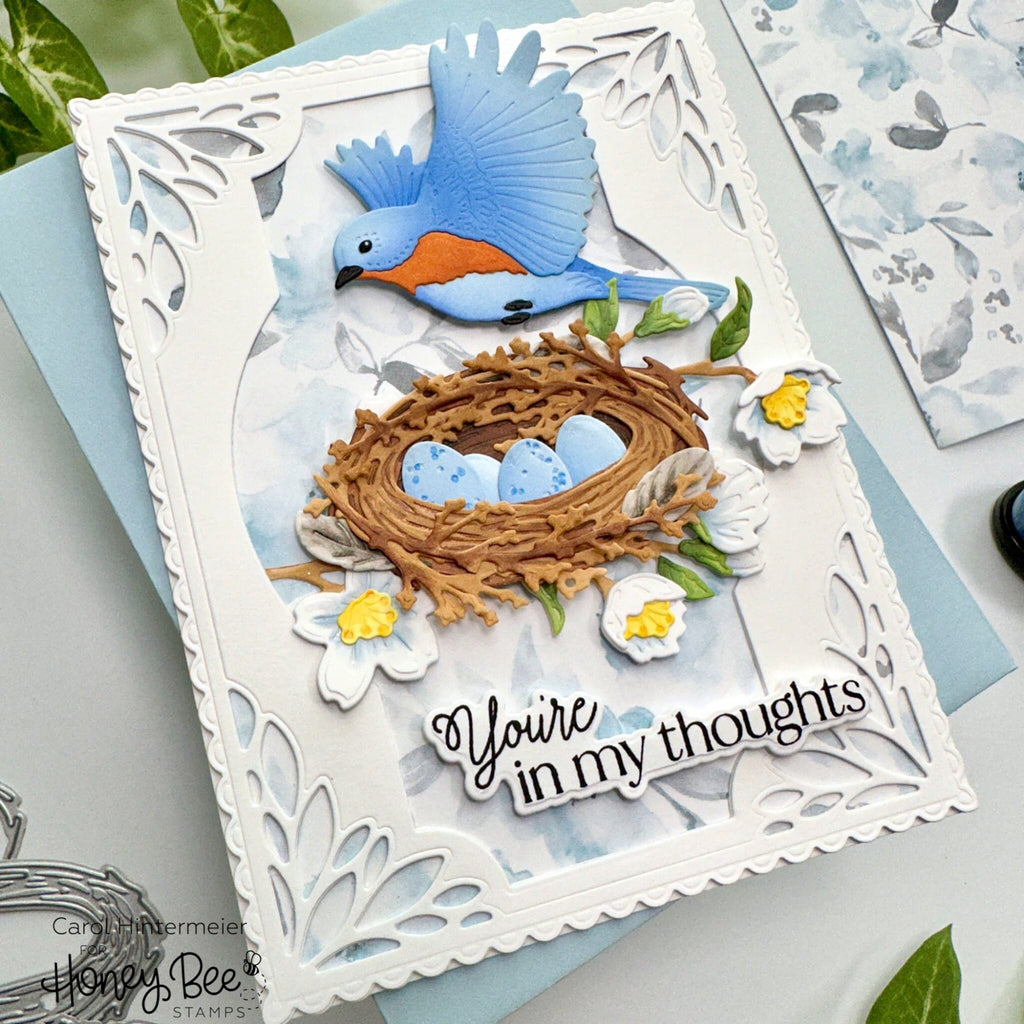 Honey Bee Daisy Layers Bouquet Clear Stamp Set hbst-478 You’re In My Thoughts Card | color-code:ALT01