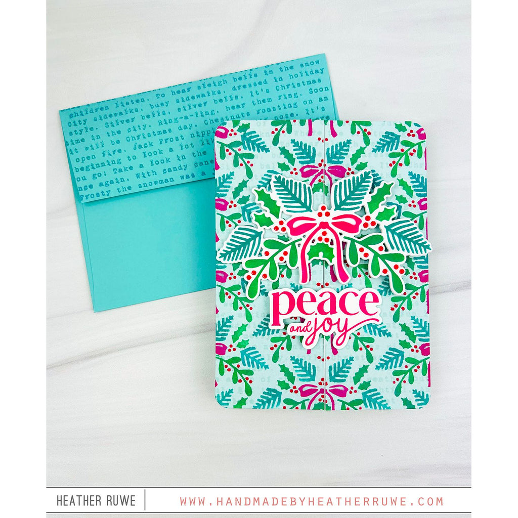 Simon Says Stamp Set pf 4 Stencils Festive Bough Pattern 1087st Christmas Card | color-code:ALT02