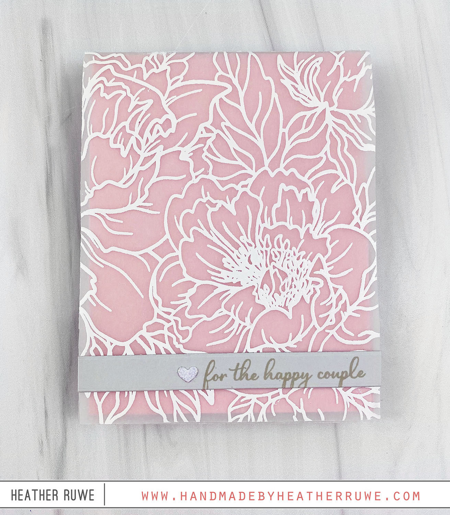 Simon Says Cling Stamps Peony Background sss102710 Dear Friend Wedding Card | color-code:ALT17