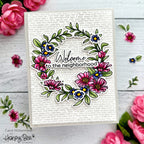 Honey Bee SALVAGED BRICK BACKGROUND Stencil hbsl-036 Neighborhood Welcome Card | color-code:ALT04