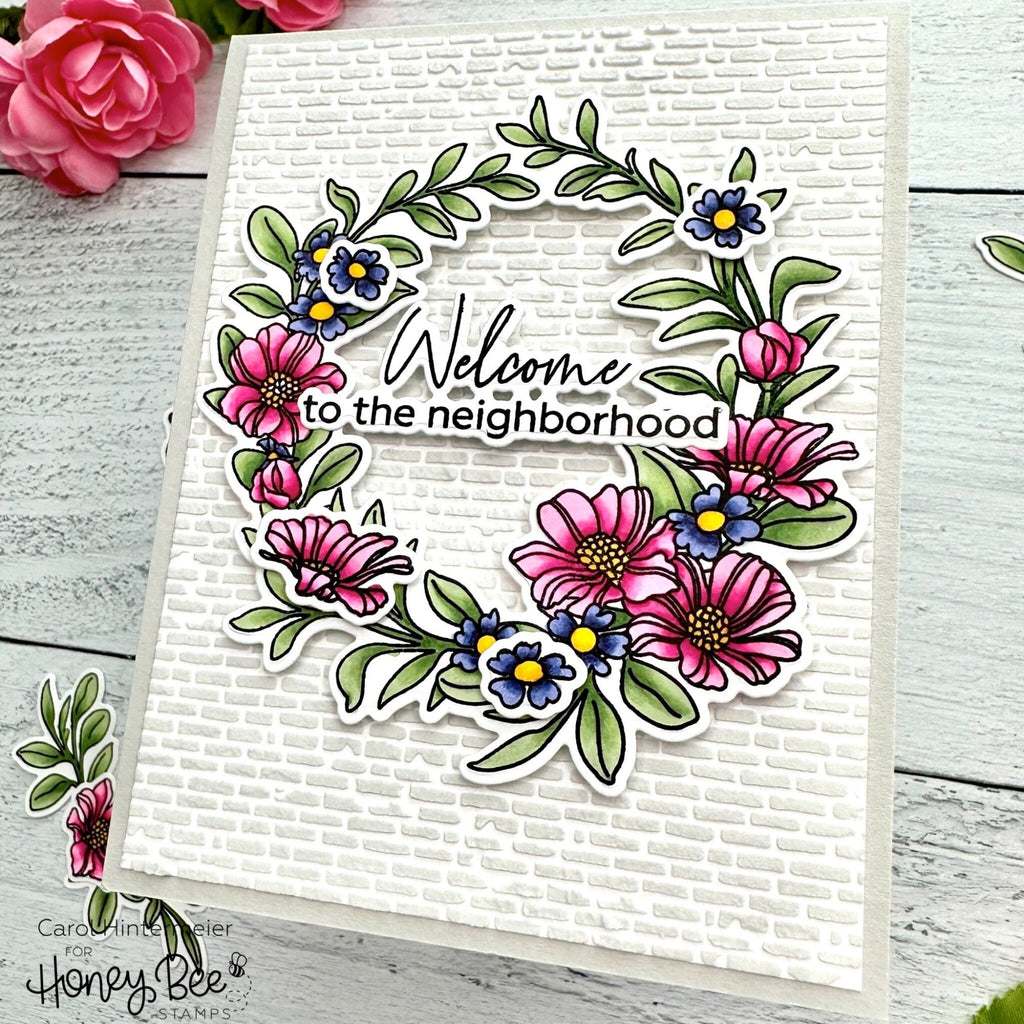 Honey Bee No Place Like Home Clear Stamp Set hbst-486 Neighborhood Welcome Card | color-code:ALT03