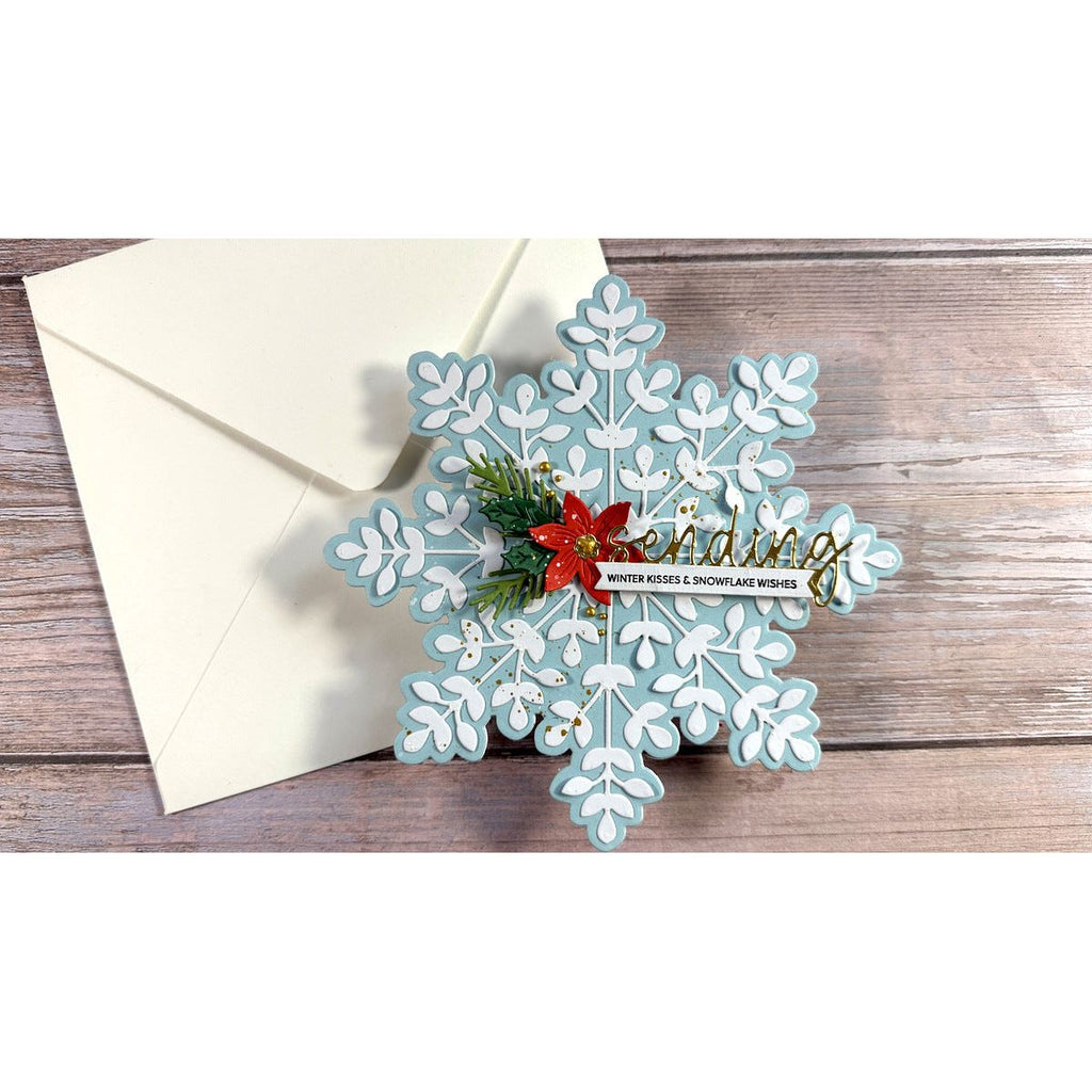 SDS-185 Spellbinders Snowflake Wishes Clear Stamp and Die Set snowflake wishes | color-code:ALT01
