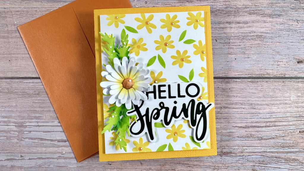 Waffle Flower Hello Spring Word Die 421674 daisies | color-code:ALT01