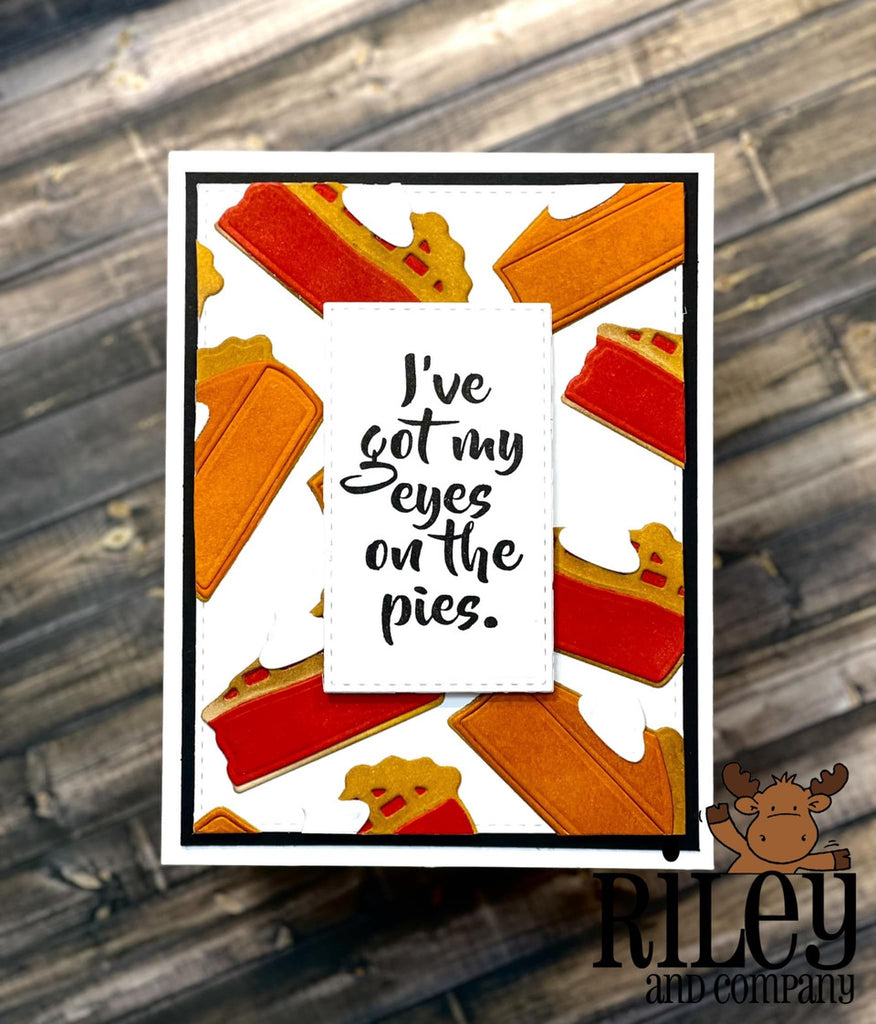 Riley And Company Funny Bones Eyes on Pies Cling Rubber Stamp rwd-1197 pie slices