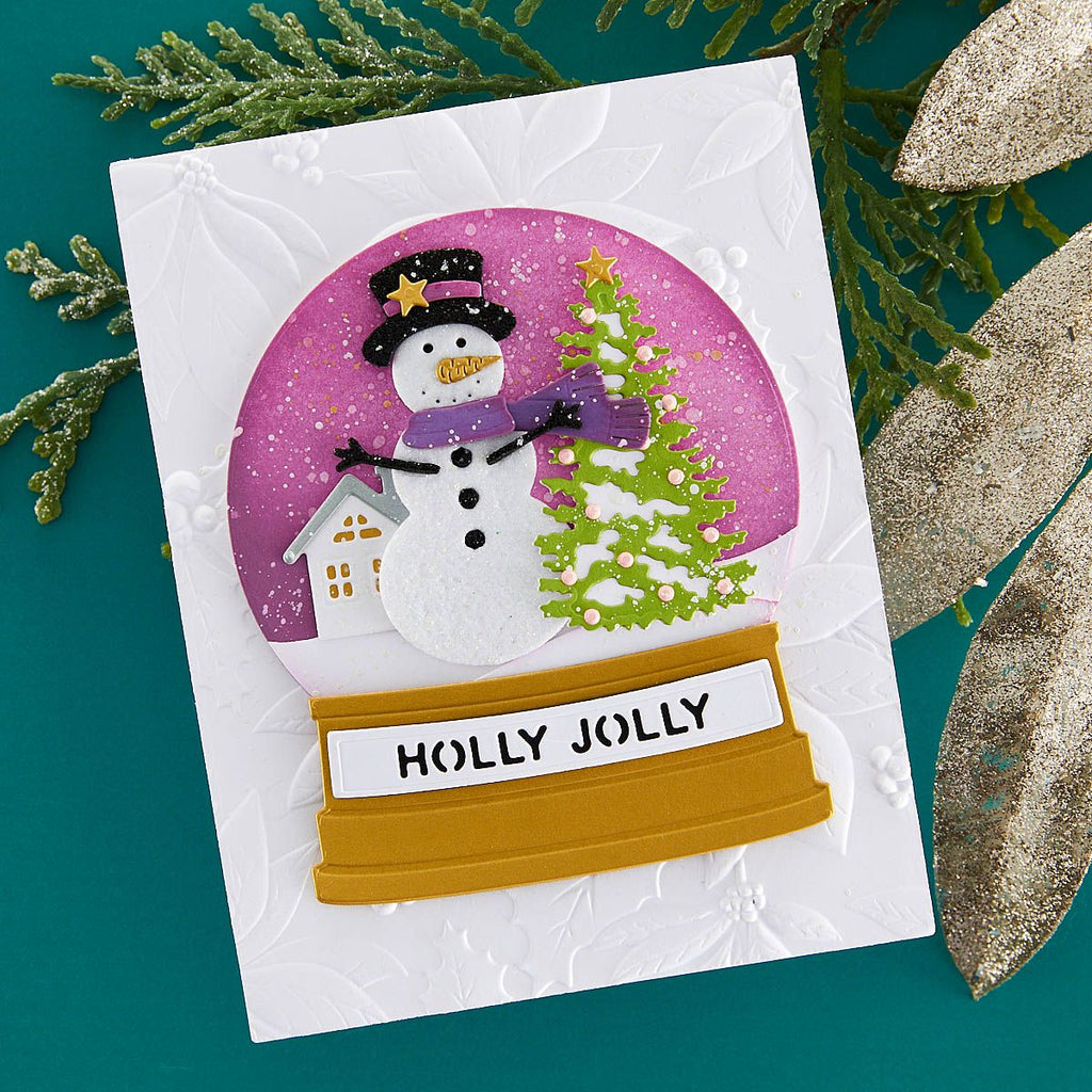 s4-1324 Spellbinders Snowman Scene Etched Dies holly jolly