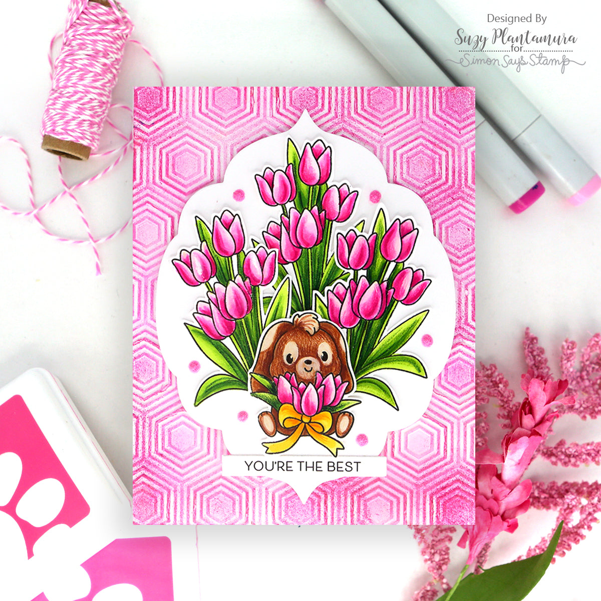 Simon Says Stamps and Dies I Love You a Bunch set969lb You Are My Favorite You're The Best Card | color-code:ALT07