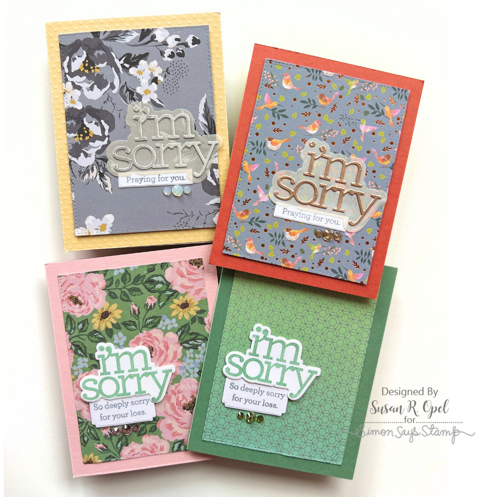 CZ Design Stamps and Dies I'm Sorry Bundle set923is To Be Loved Sympathy Cards