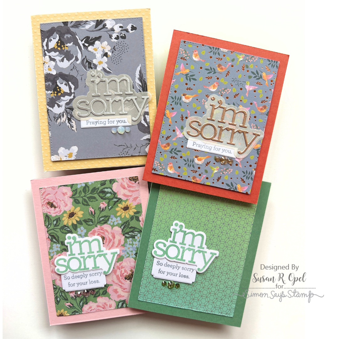 CZ Design Stamps and Dies I'm Sorry Bundle set923is To Be Loved Sympathy Cards