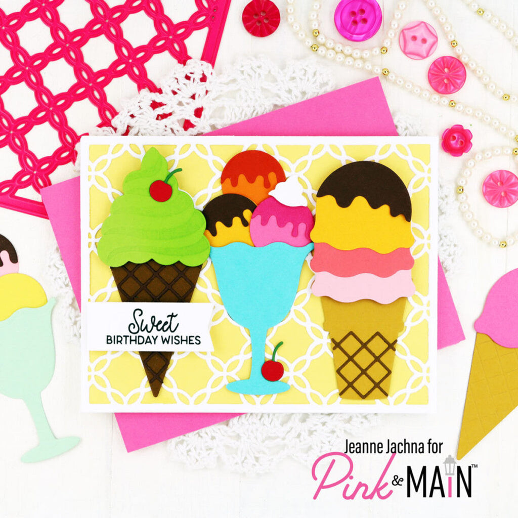 Pink and Main Ice Cream Dies pnm646 birthday wishes