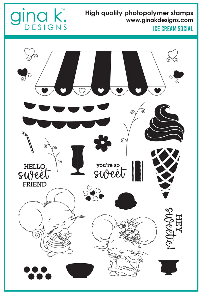 Gina K Designs Ice Cream Social Clear Stamps