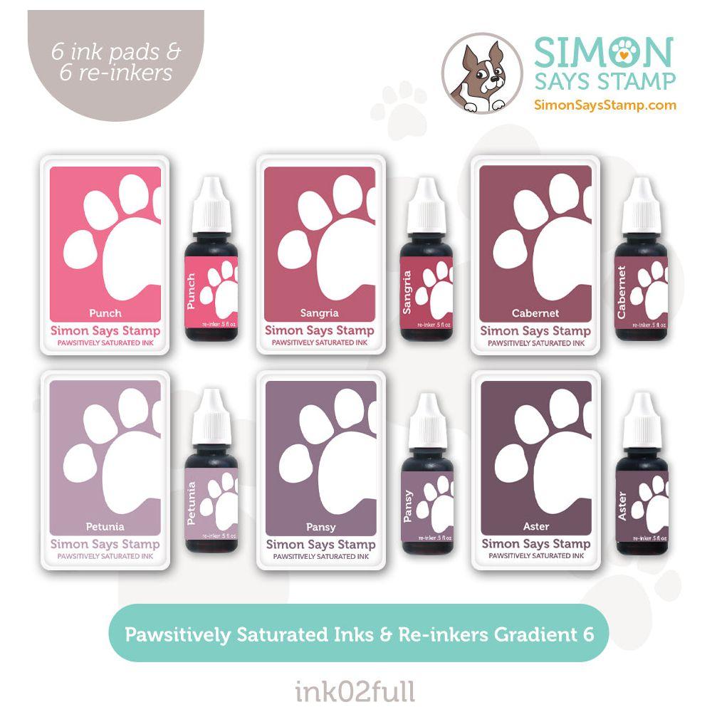 Simon Says Stamp Pawsitively Saturated Gradient 6 Inks And Re-inkers Diecember