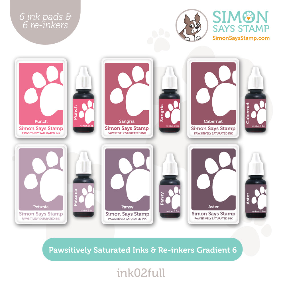 Simon Says Stamp Pawsitively Saturated Gradient 6 Inks And Re-inkers Diecember