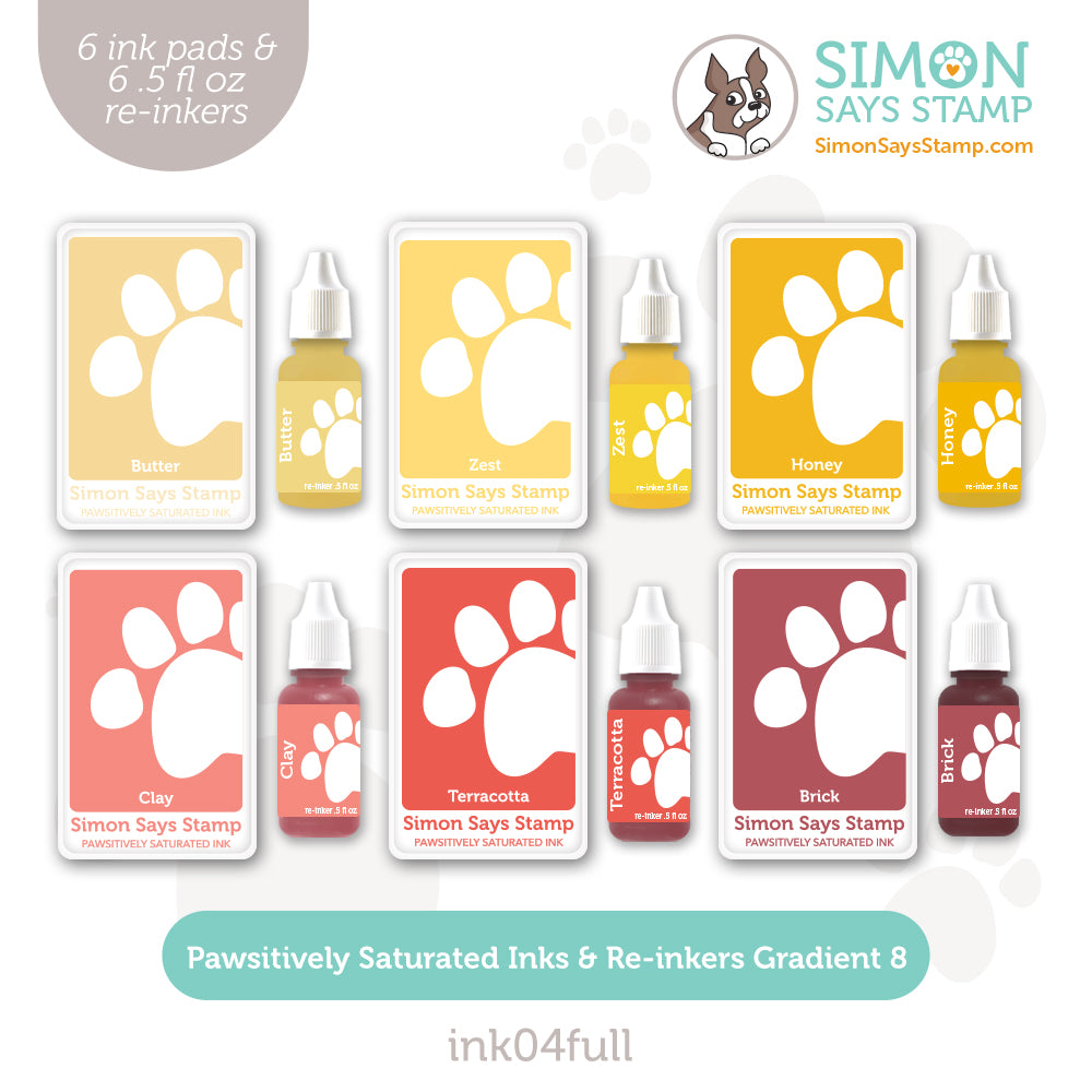 Simon Says Stamp Pawsitively Saturated Gradient 8 Inks And Re-inkers Be Bold