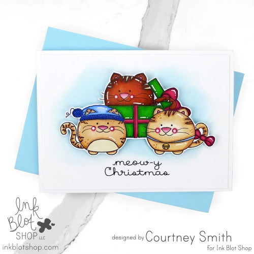 Ink Blot Shop Christmas Cats Clear Stamps inbl161 Feline Holiday Card