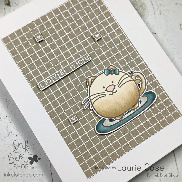 Ink Blot Shop Clear Stamp Grid Background inbl092 Laurie Case Card