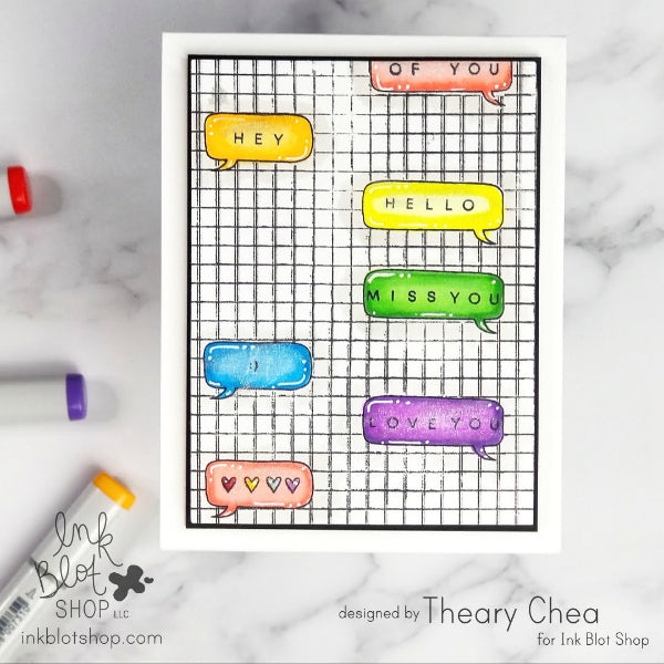 Ink Blot Shop Clear Stamp Grid Background inbl092 Theary Chea Card