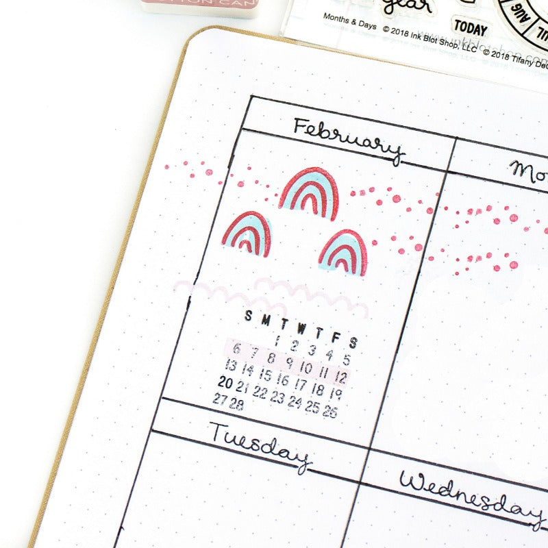 Ink Blot Shop Clear Stamp Set Date It Calendar Builder inbl033 Jennie McGarvey Journal