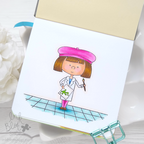 Ink Blot Shop Clear Stamp Set Get Grounded inbl056 Girl on Tile Floor Card