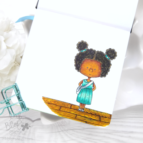 Ink Blot Shop Clear Stamp Set Get Grounded inbl056 Girl on Wood Floor Card