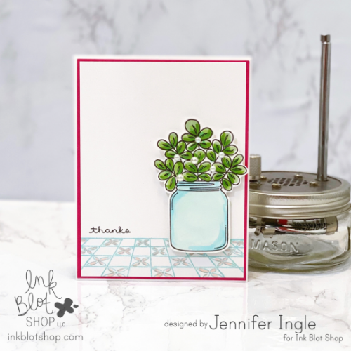 Ink Blot Shop Clear Stamp Set Surface Borders inbl151 Thanks Card