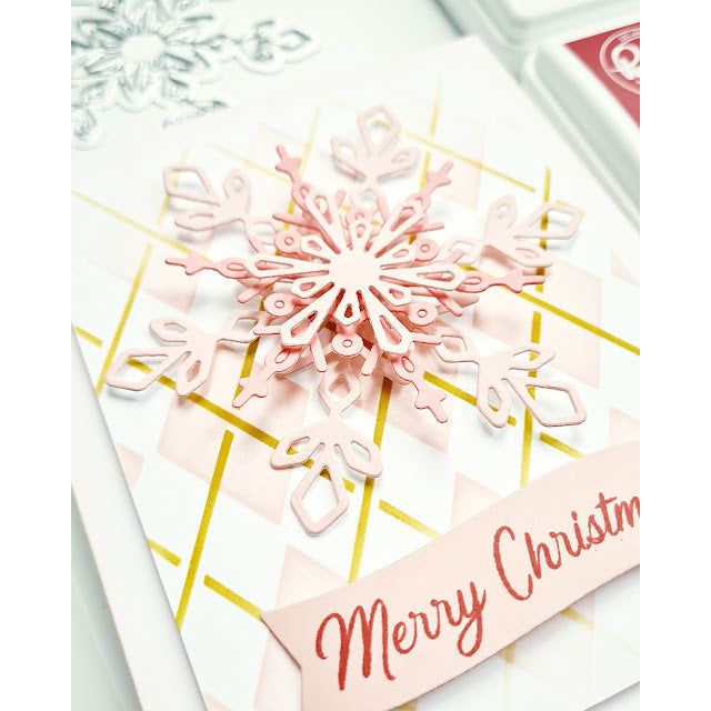 PinkFresh Studio Mulberry Blush Dye Ink Pad pfdi067 Merry Christmas Snowflake Card | color-code:ALT02