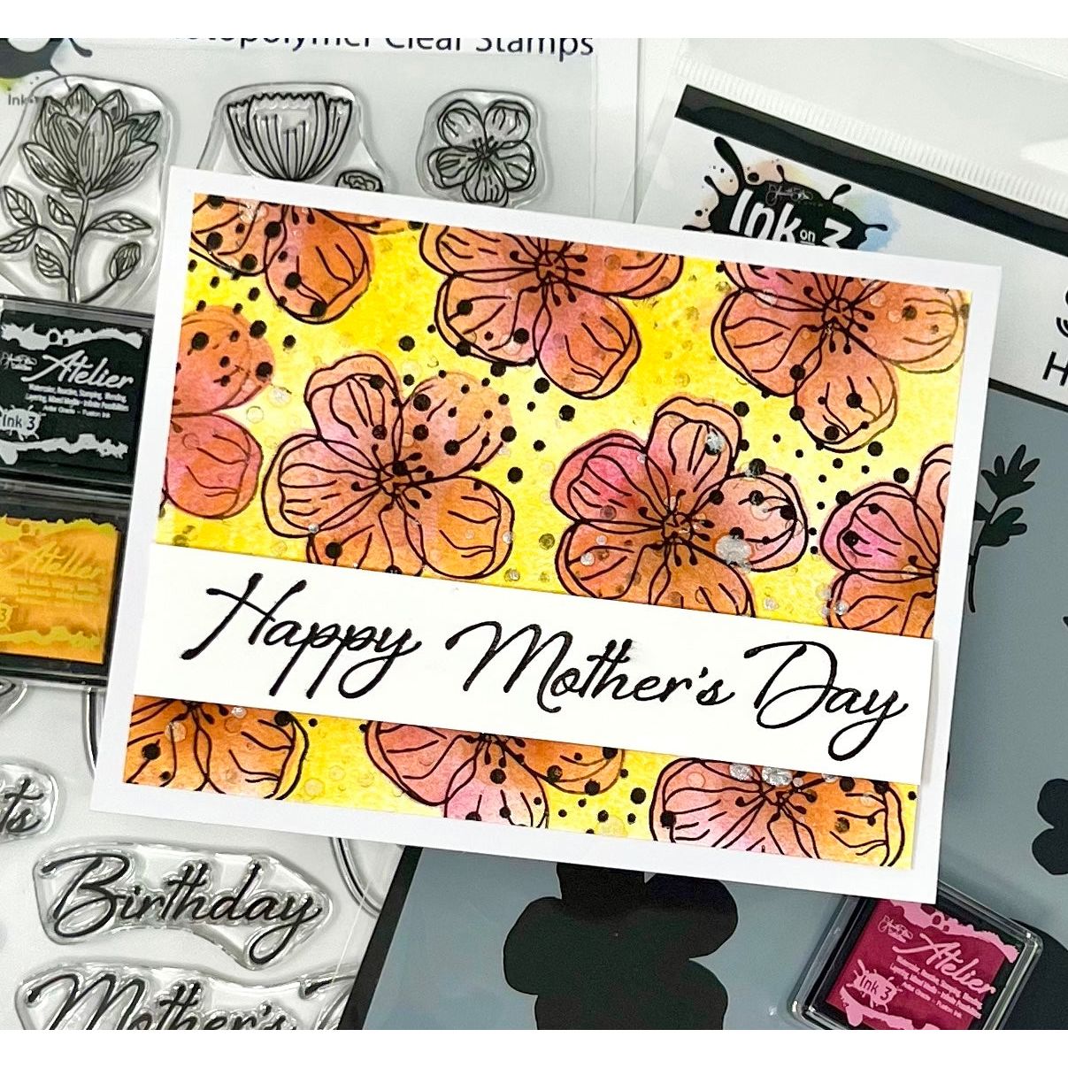 kyonkyon9317♡ Inkon3 Happy Deco Floral Stamp and Stencil Bundle – Simon Says Stamp