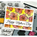 Inkon3 Happy Deco Floral Stencil happy mother's day