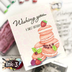 Inkon3 Strawberry Swirl 6x6 Stencil birthday