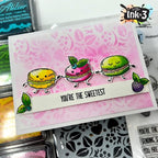Inkon3 Strawberry Swirl 6x6 Stencil cookies