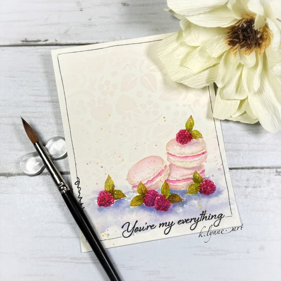 Inkon3 Strawberry Swirl 6x6 Stencil fruit
