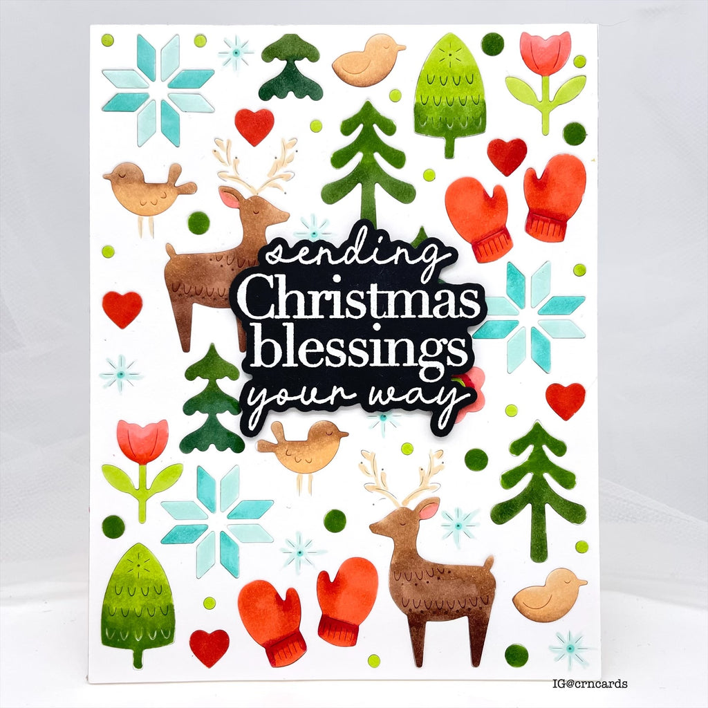 CZ Design Inside Greetings Holiday Wafer Dies czd277c Sugar and Spice Christmas Card