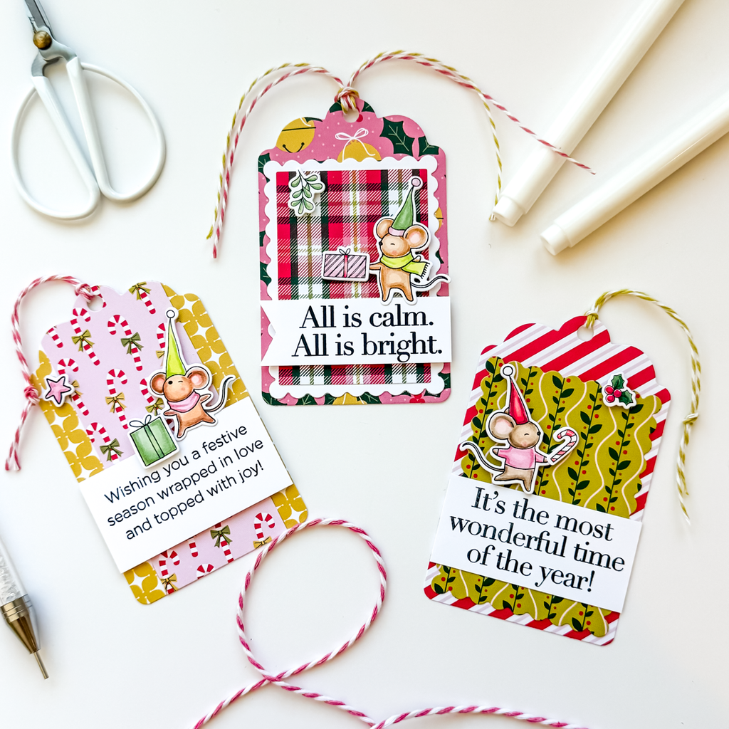 CZ Design Clear Stamps Inside Greetings Holiday cz292c Sugar and Spice Christmas Tags