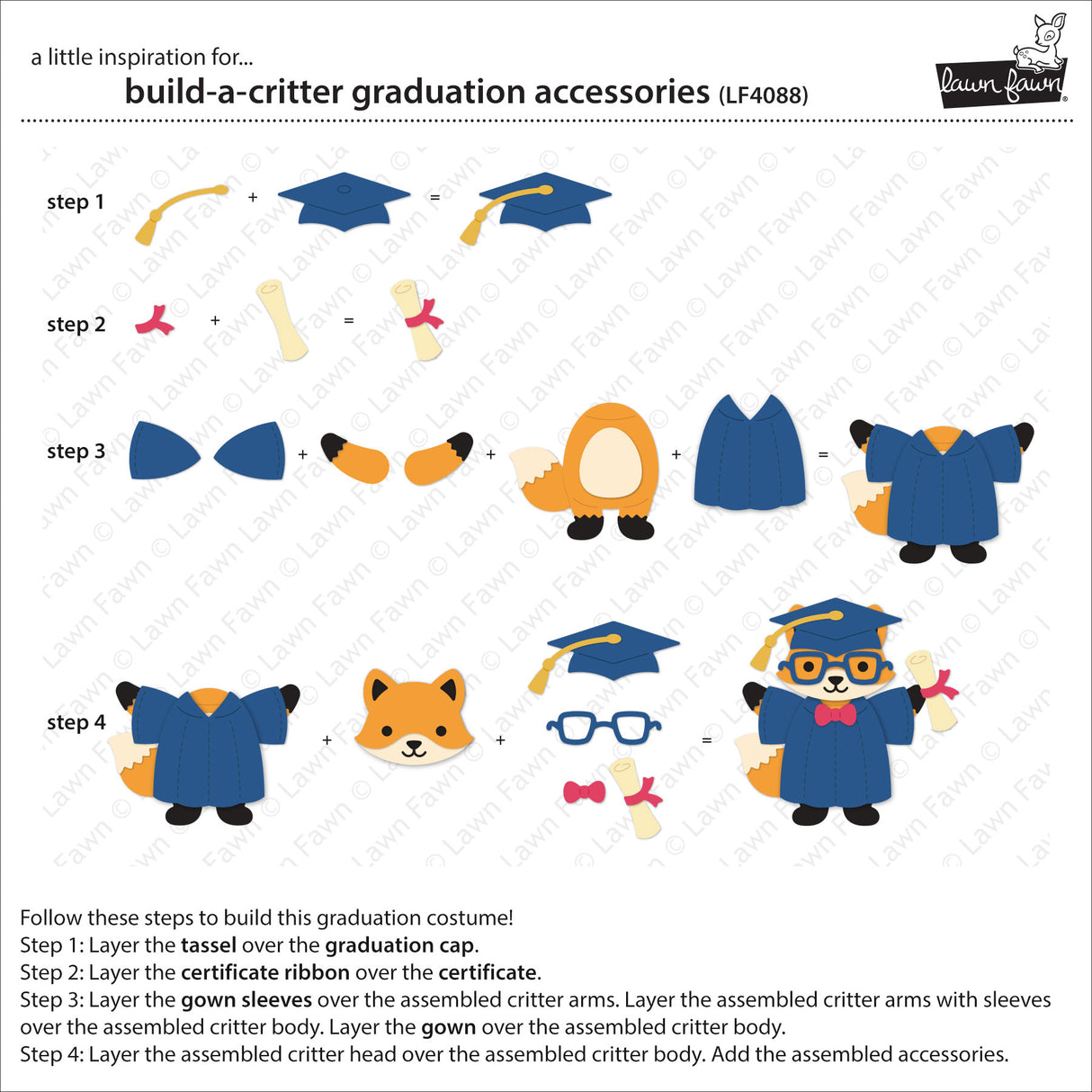 Instructions on How to Use Build-A-Critter Graduation Accessories