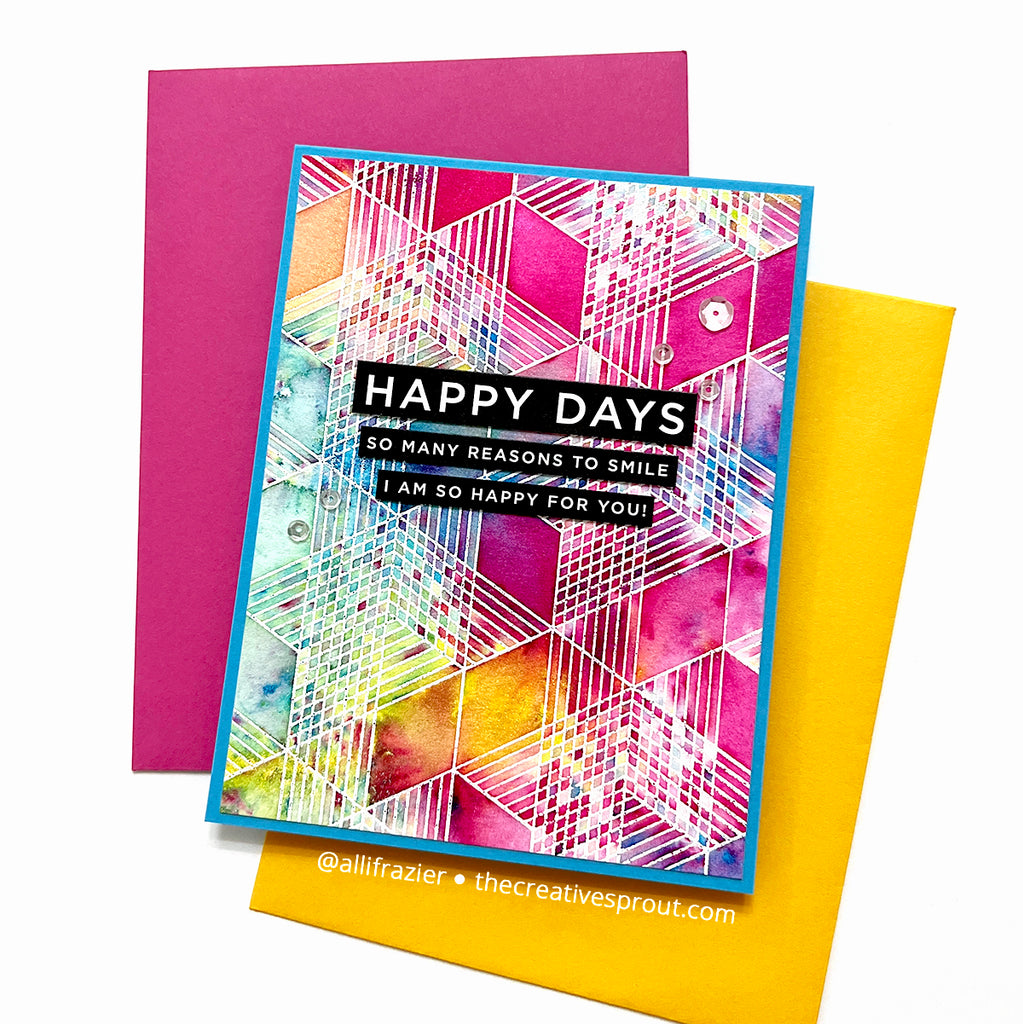 Simon Says Cling Stamp Intersecting Lines m102727 Stamptember Congrats Card | color-code:ALT01