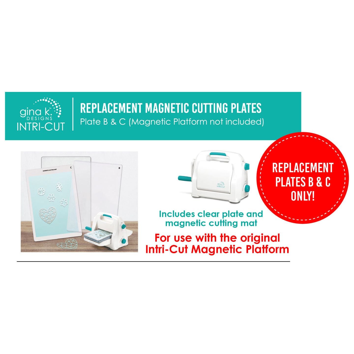 Gina K Designs Intri-Cut Magnetic Replacement Cutting Plates Set intc006