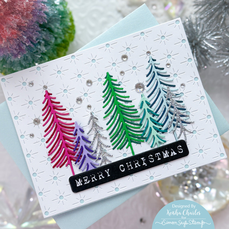 Simon Says Stamp Intricate Bottle Brush Trees Wafer Die s1054 Sugar and Spice Holiday Card | color-code:ALT04
