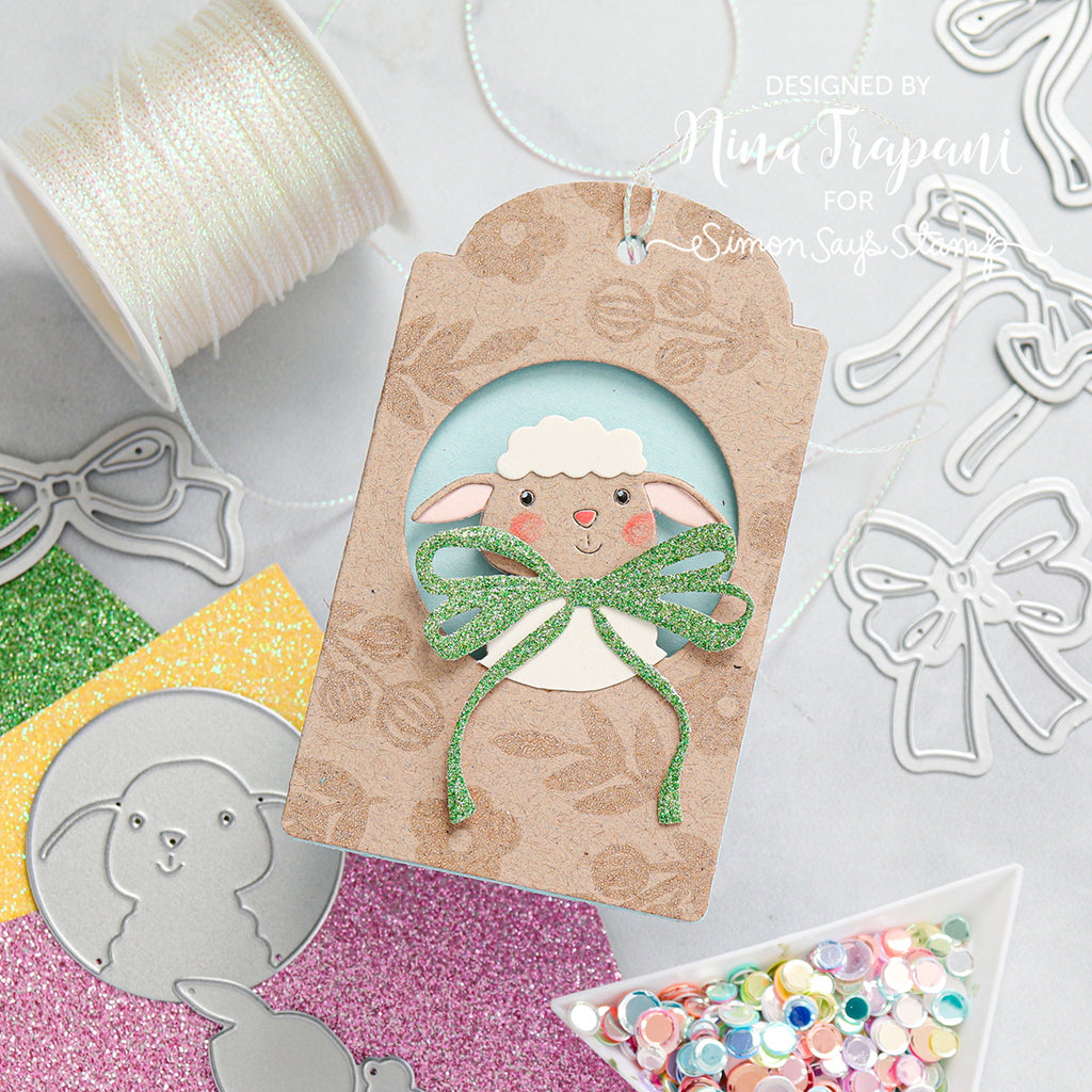 Simon Says Stamp Iridescent White Cord st0168 Favorite Things Easter Tag
