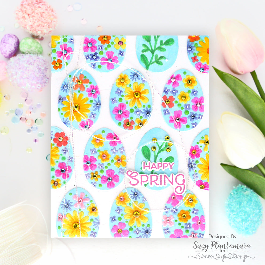 Simon Says Stamp Iridescent White Cord st0168 Favorite Things Easter Card | color-code:ALT03